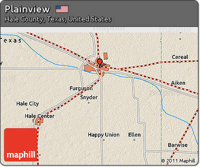 Shaded Relief 3D Map of Plainview