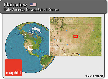 Satellite Location Map of Plainview