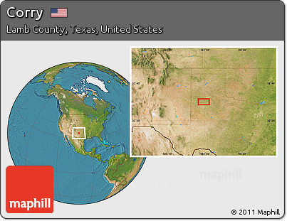 Satellite Location Map of Corry