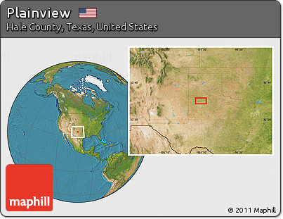 Satellite Location Map of Plainview