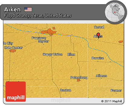 Physical Panoramic Map of Aiken