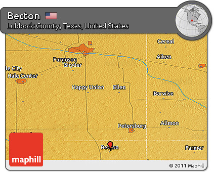 Physical Panoramic Map of Becton