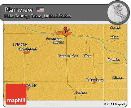 Physical Panoramic Map of Plainview