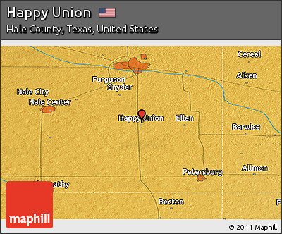 Physical Panoramic Map of Happy Union