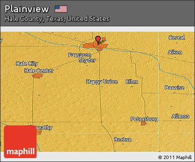 Physical Panoramic Map of Plainview