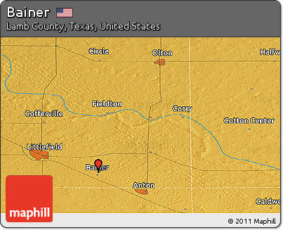 Physical Panoramic Map of Bainer