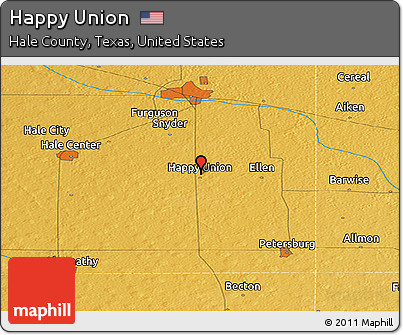 Physical Panoramic Map of Happy Union