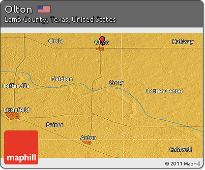 Physical Panoramic Map of Olton