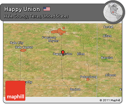 Satellite Panoramic Map of Happy Union