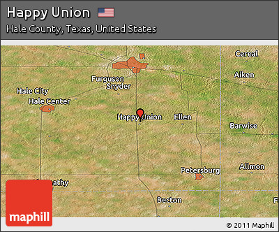 Satellite Panoramic Map of Happy Union