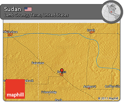 Physical 3D Map of Sudan