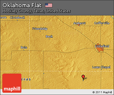 Physical 3D Map of Oklahoma Flat
