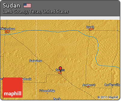 Physical 3D Map of Sudan