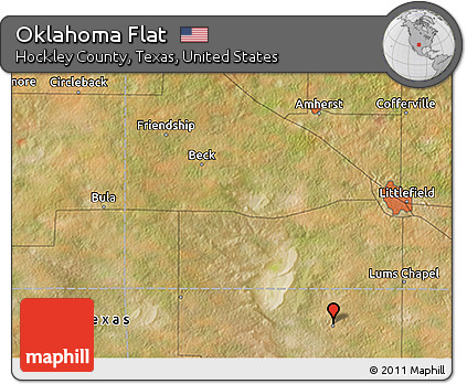 Satellite 3D Map of Oklahoma Flat