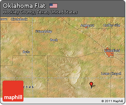 Satellite 3D Map of Oklahoma Flat