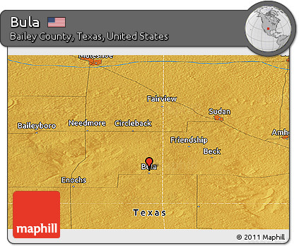 Physical Panoramic Map of Bula