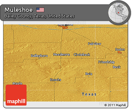 Physical Panoramic Map of Muleshoe