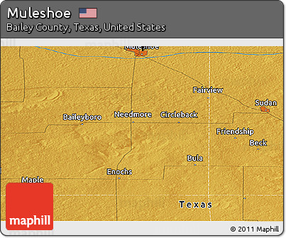 Physical Panoramic Map of Muleshoe