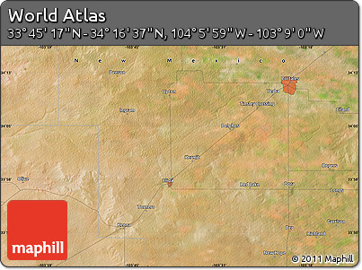 Satellite Map of the Area around 34° 0' 57" N, 103° 37' 30" W