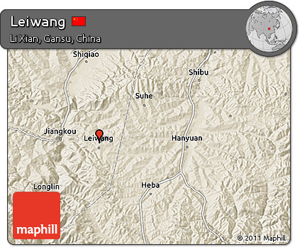 Shaded Relief 3D Map of Leiwang