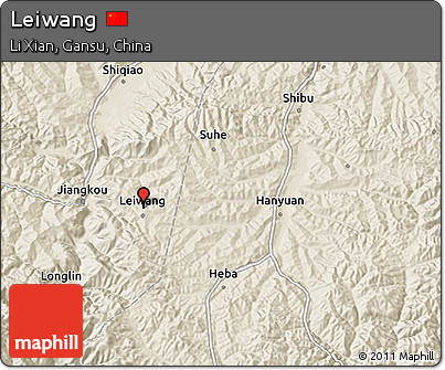 Shaded Relief 3D Map of Leiwang