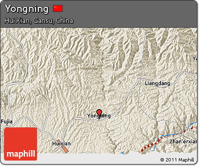 Shaded Relief 3D Map of Yongning
