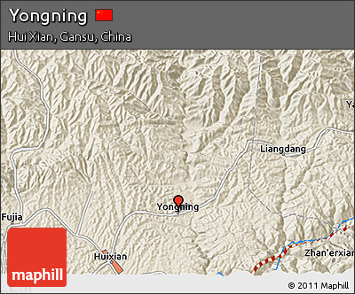 Shaded Relief 3D Map of Yongning