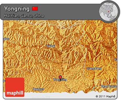 Political Panoramic Map of Yongning