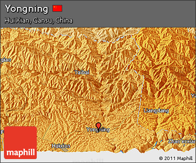 Political Panoramic Map of Yongning