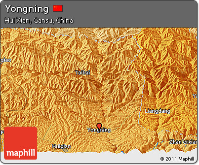 Political Panoramic Map of Yongning