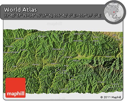 Satellite 3D Map of the Area around 34° 0' 57" N, 107° 10' 30" E