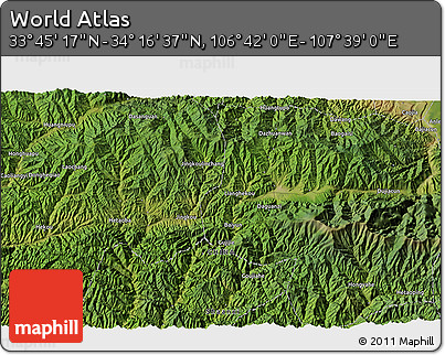 Satellite 3D Map of the Area around 34° 0' 57" N, 107° 10' 30" E