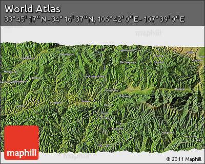 Satellite 3D Map of the Area around 34° 0' 57" N, 107° 10' 30" E