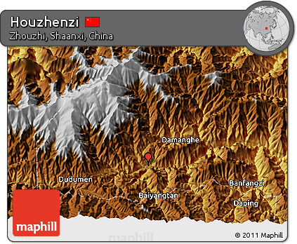 Physical 3D Map of Houzhenzi
