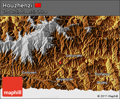 Physical 3D Map of Houzhenzi