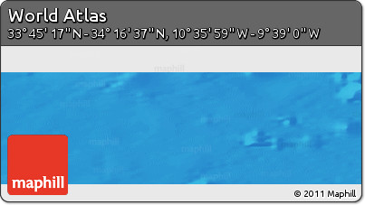 Shaded Relief Panoramic Map of the Area around 34° 0' 57" N, 10° 7' 30" W