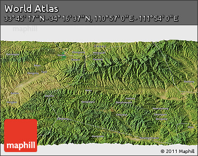 Satellite 3D Map of the Area around 34° 0' 57" N, 111° 25' 30" E