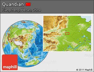 Physical Location Map of Quandian