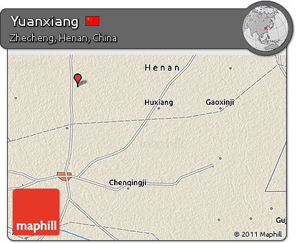 Shaded Relief 3D Map of Yuanxiang