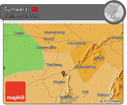 Political 3D Map of Sunweizi