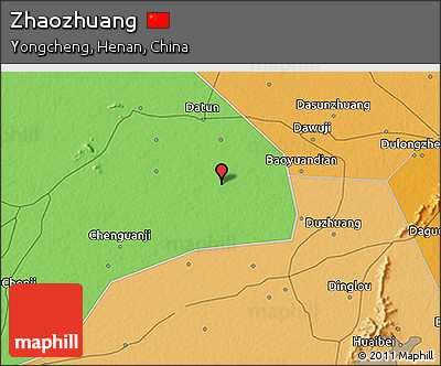 Political 3D Map of Zhaozhuang