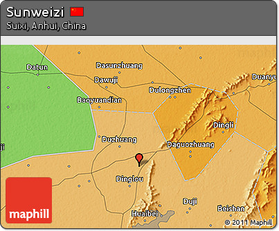 Political 3D Map of Sunweizi