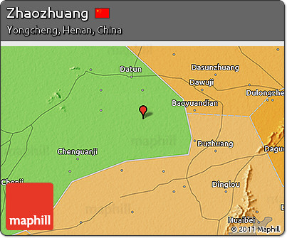 Political 3D Map of Zhaozhuang