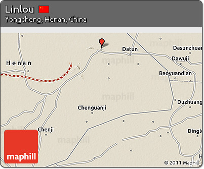 Shaded Relief 3D Map of Linlou