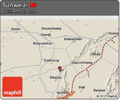 Shaded Relief 3D Map of Sunweizi