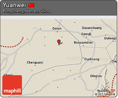 Shaded Relief 3D Map of Yuanwei