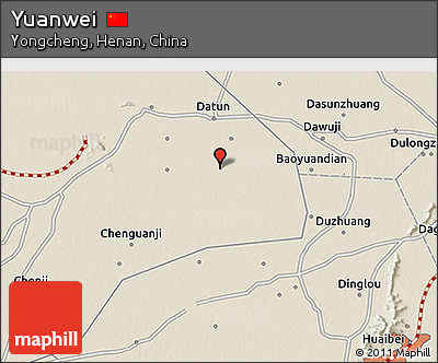 Shaded Relief 3D Map of Yuanwei