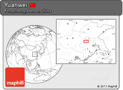 Blank Location Map of Yuanwei