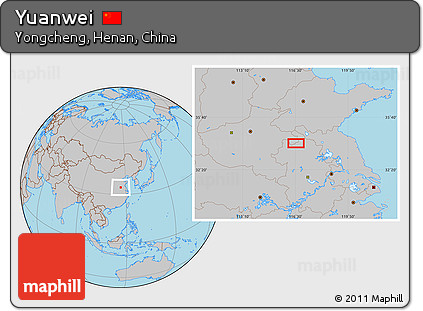 Gray Location Map of Yuanwei