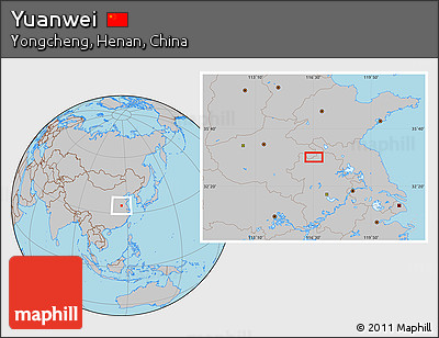 Gray Location Map of Yuanwei